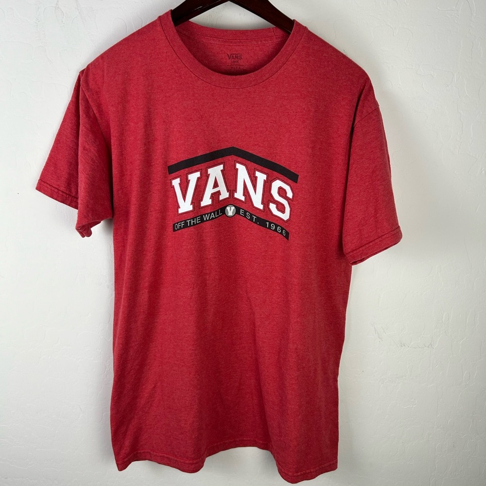Vans Off The Wall Shirt Size Large Red Vintage